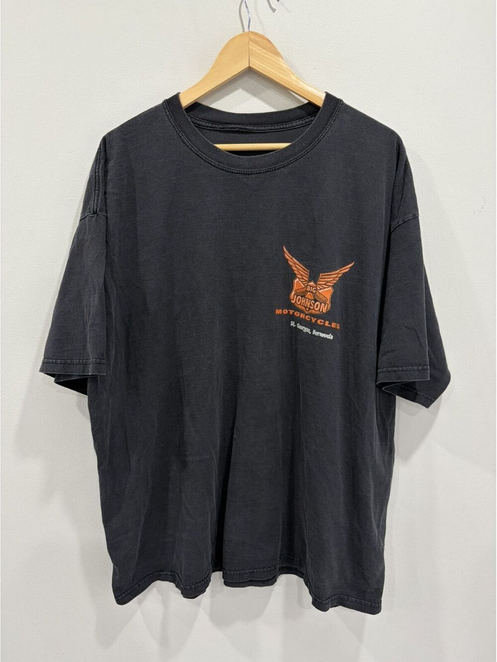 Vintage Big Johnson Motorcycles Tee Shirt Snatch Kisses
